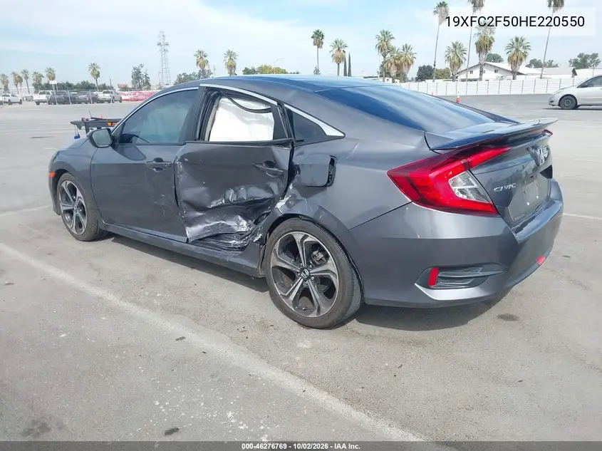 2017 HONDA CIVIC VIN 19XFC2F50HE220550 — фото 3