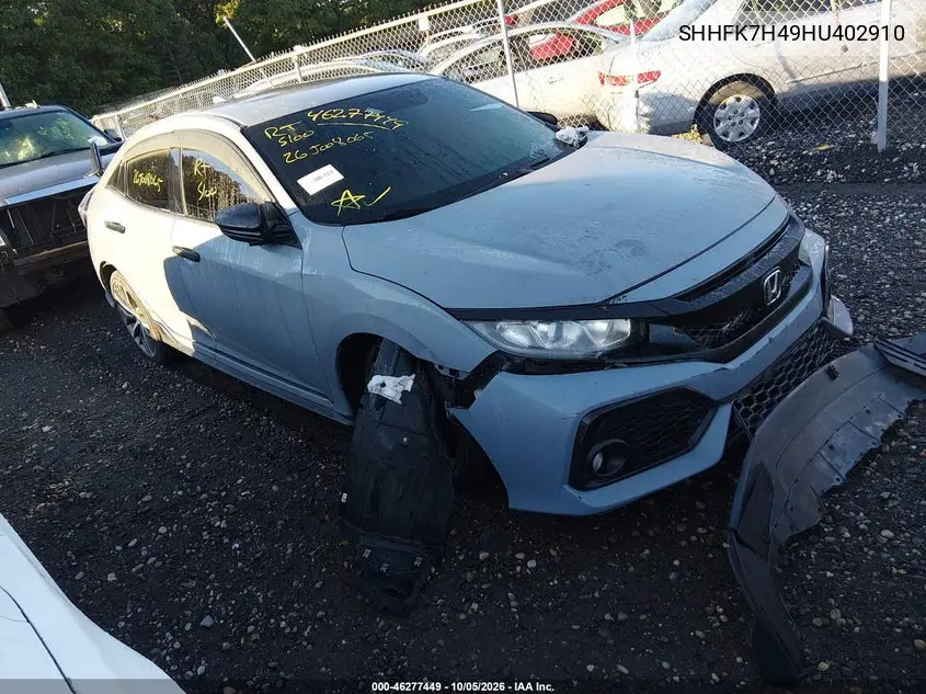 HONDA CIVIC 2017, VIN SHHFK7H49HU402910