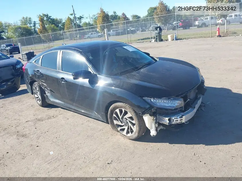 HONDA CIVIC 2017, VIN 2HGFC2F73HH533342