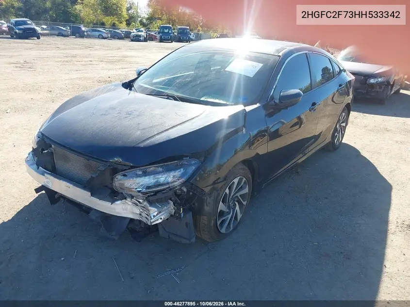 2017 HONDA CIVIC VIN 2HGFC2F73HH533342 — фото 2