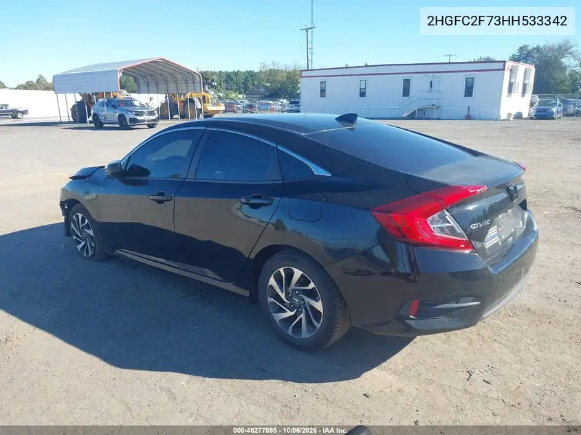 2017 HONDA CIVIC VIN 2HGFC2F73HH533342 — фото 3
