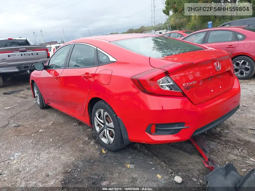 2017 HONDA CIVIC VIN 2HGFC2F54HH559804 — фото 3