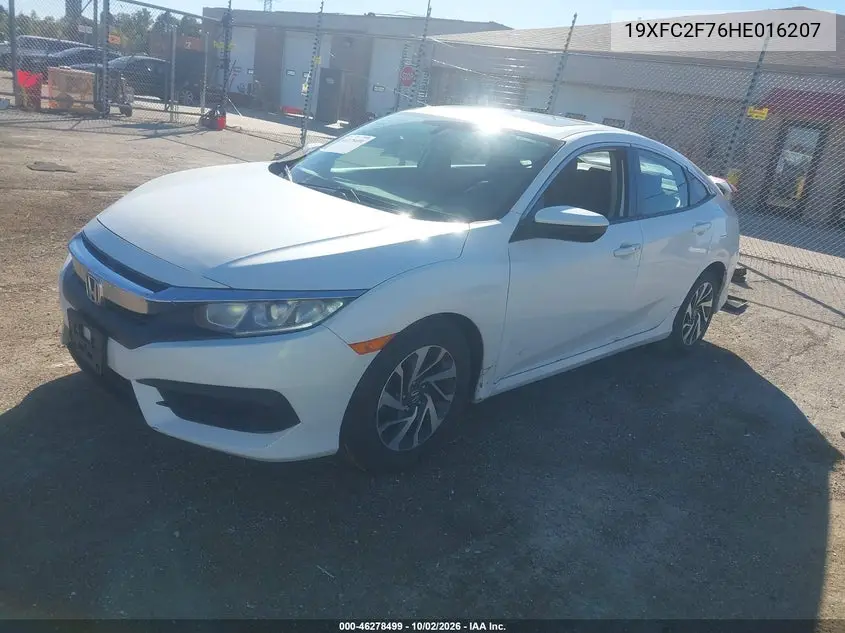 2017 HONDA CIVIC VIN 19XFC2F76HE016207 — фото 2