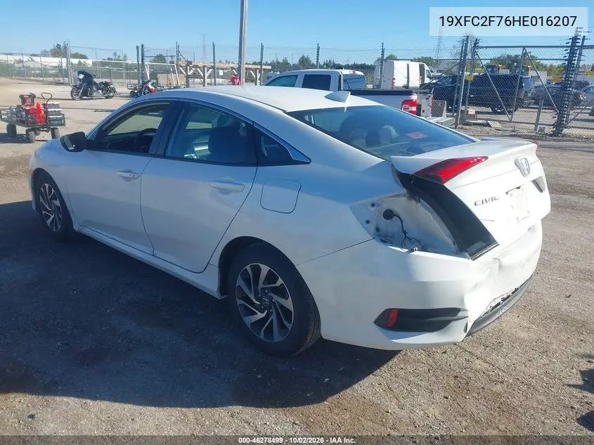 2017 HONDA CIVIC VIN 19XFC2F76HE016207 — фото 3