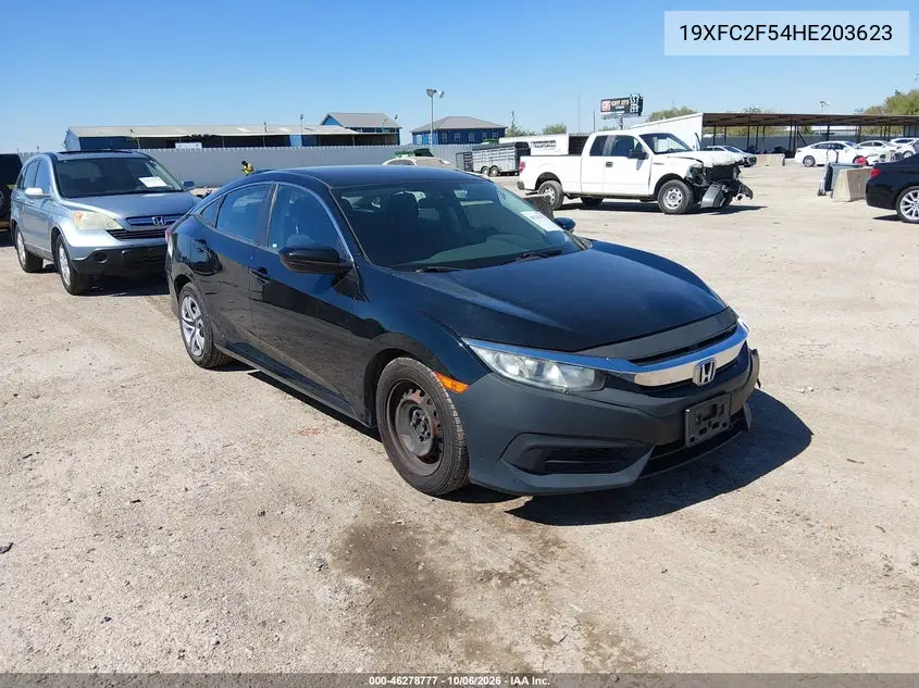 HONDA CIVIC 2017, VIN 19XFC2F54HE203623