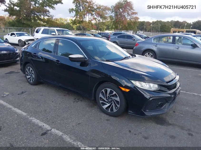 HONDA CIVIC 2017, VIN SHHFK7H21HU405721