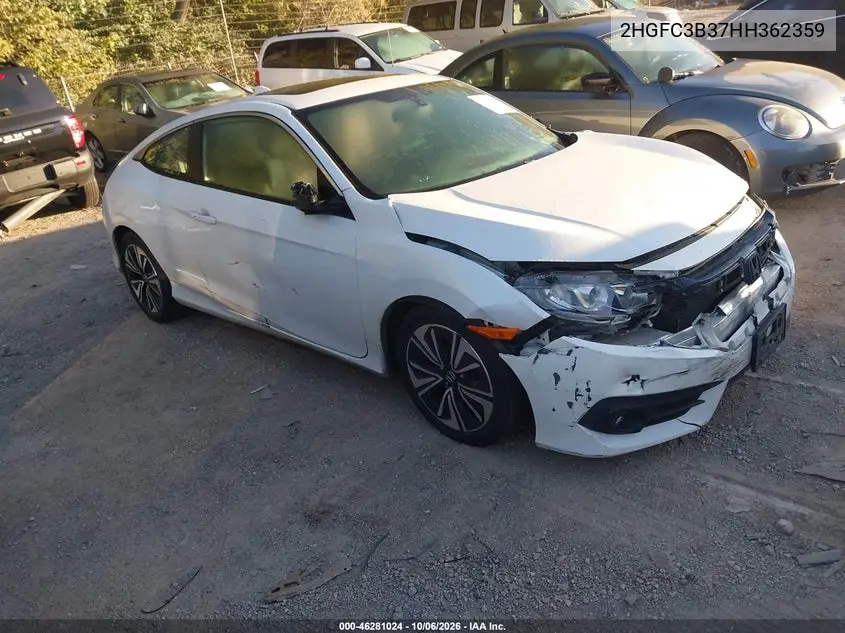 HONDA CIVIC 2017, VIN 2HGFC3B37HH362359