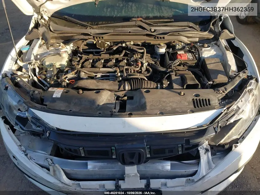2017 HONDA CIVIC VIN 2HGFC3B37HH362359 — фото 10