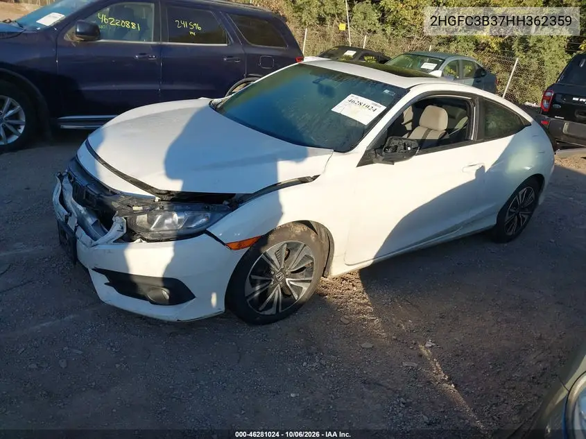 2017 HONDA CIVIC VIN 2HGFC3B37HH362359 — фото 2