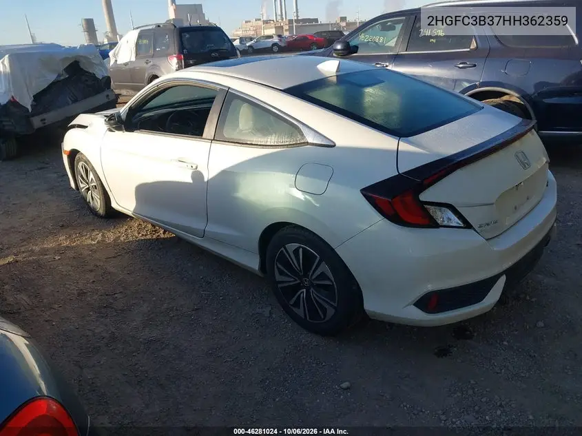 2017 HONDA CIVIC VIN 2HGFC3B37HH362359 — фото 3