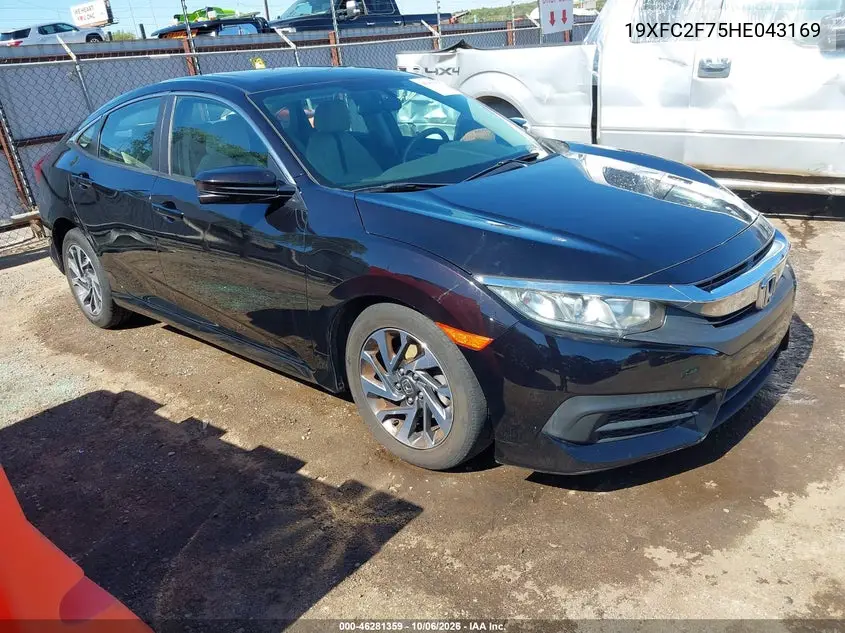 HONDA CIVIC 2017, VIN 19XFC2F75HE043169