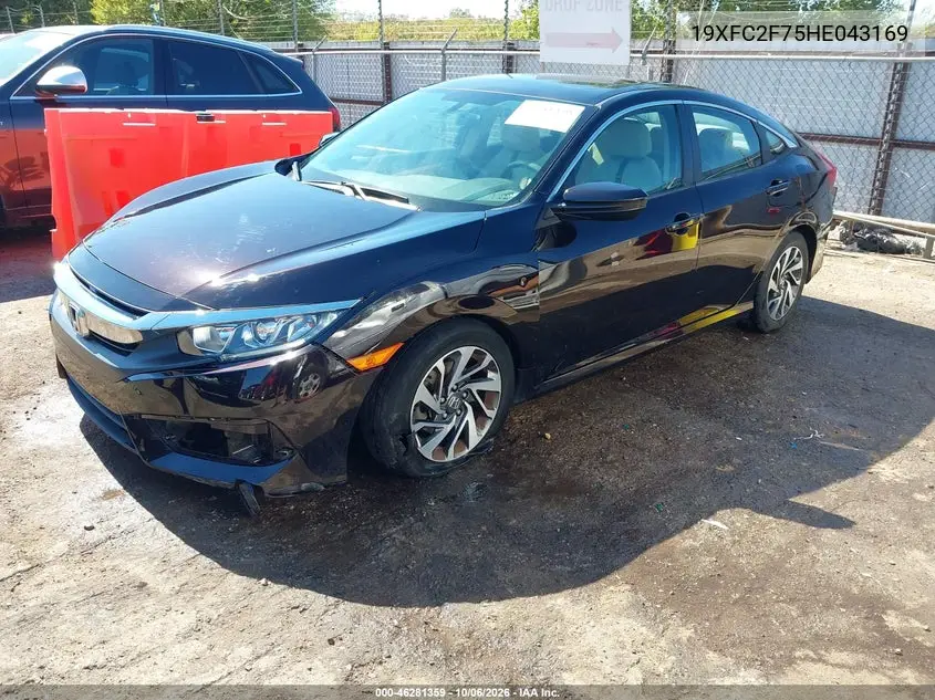 2017 HONDA CIVIC VIN 19XFC2F75HE043169 — фото 2