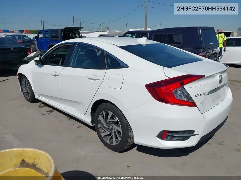 2017 HONDA CIVIC VIN 2HGFC2F70HH534142 — фото 3