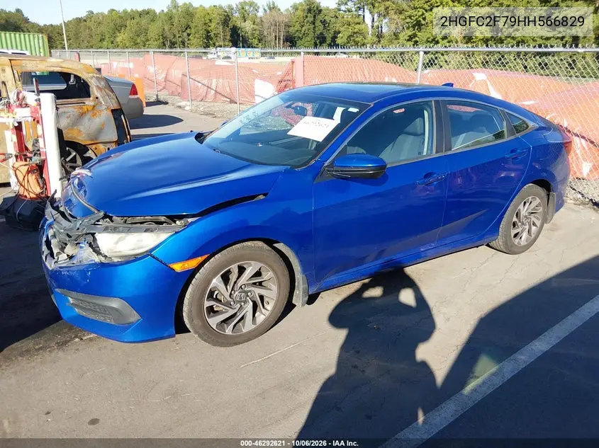 2017 HONDA CIVIC VIN 2HGFC2F79HH566829 — фото 2