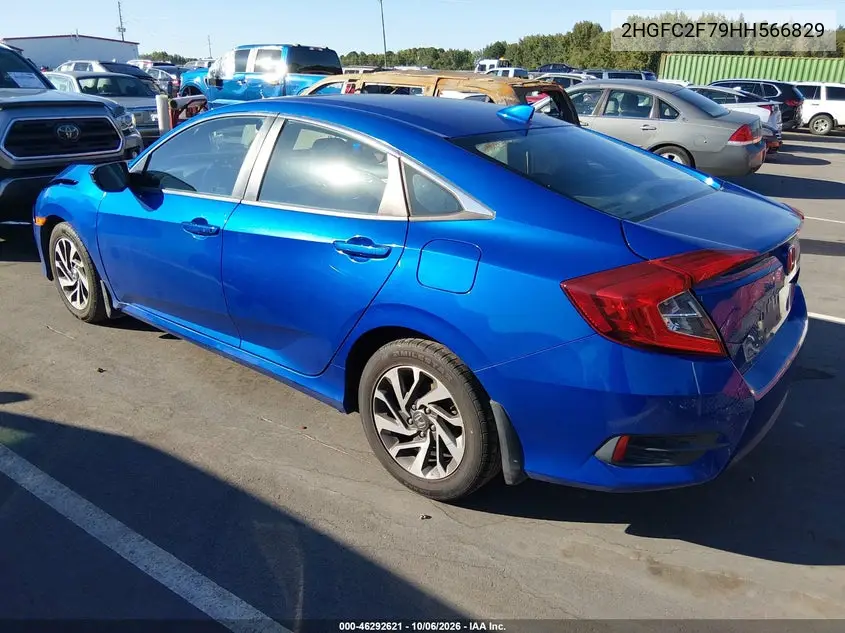 2017 HONDA CIVIC VIN 2HGFC2F79HH566829 — фото 3
