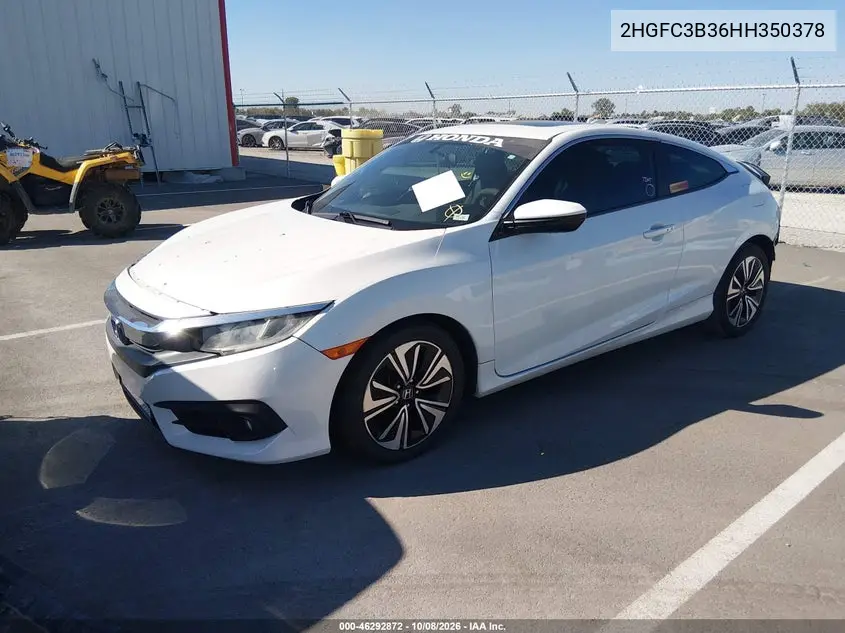 2017 HONDA CIVIC VIN 2HGFC3B36HH350378 — фото 2