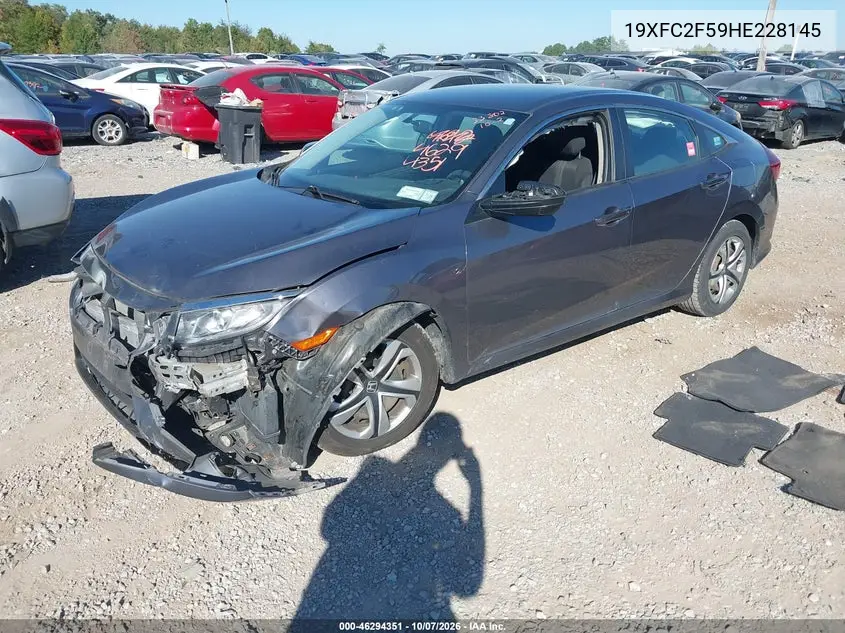 2017 HONDA CIVIC VIN 19XFC2F59HE228145 — фото 2