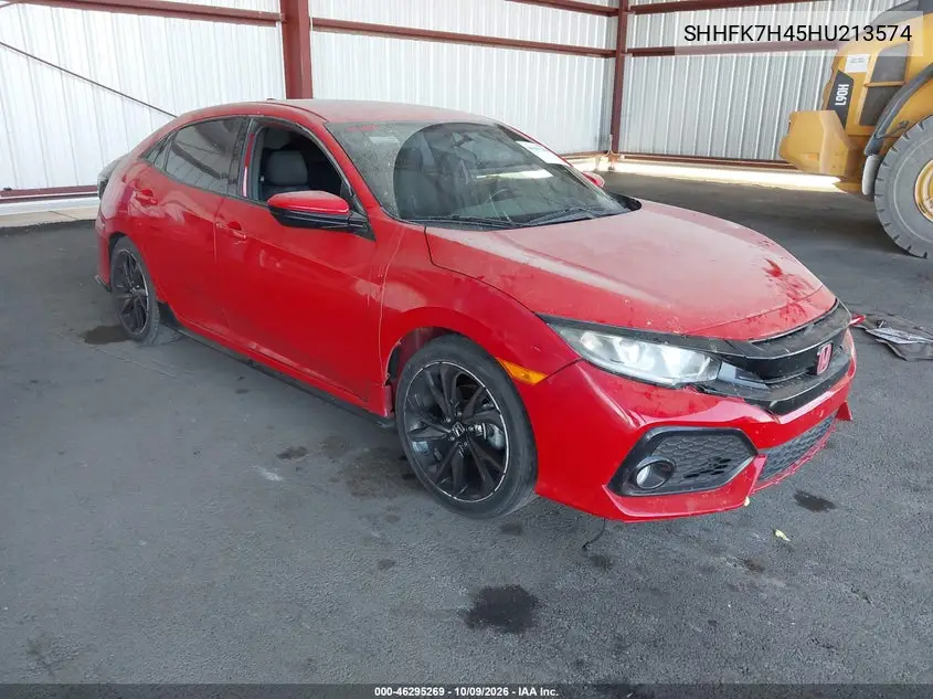HONDA CIVIC 2017, VIN SHHFK7H45HU213574