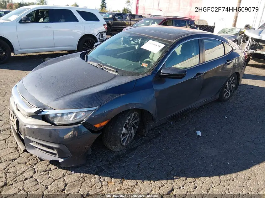 2017 HONDA CIVIC VIN 2HGFC2F74HH509079 — фото 2