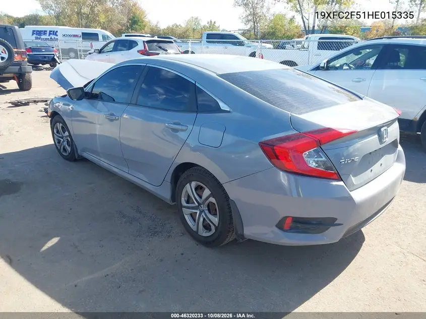 2017 HONDA CIVIC VIN 19XFC2F51HE015335 — фото 3