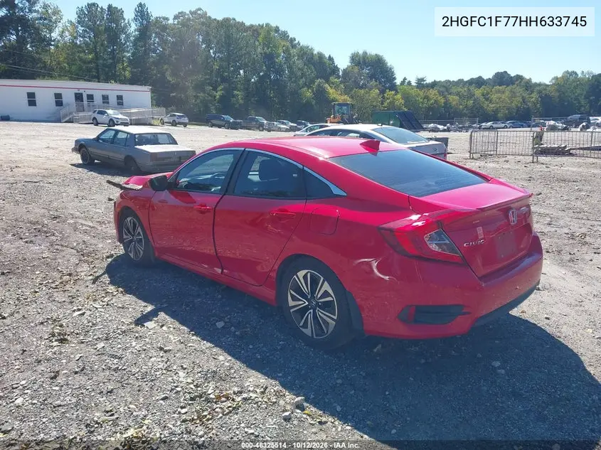 2017 HONDA CIVIC VIN 2HGFC1F77HH633745 — фото 3