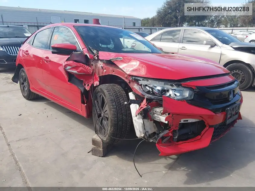 HONDA CIVIC 2017, VIN SHHFK7H50HU208288