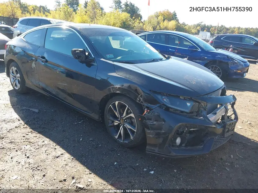 HONDA CIVIC 2017, VIN 2HGFC3A51HH755390