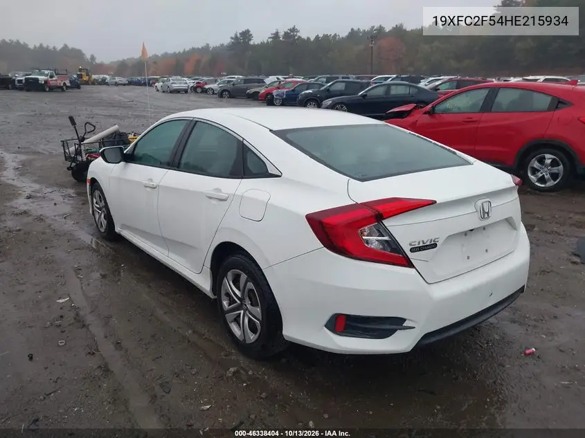 2017 HONDA CIVIC VIN 19XFC2F54HE215934 — фото 3