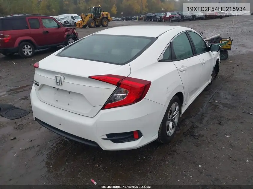 2017 HONDA CIVIC VIN 19XFC2F54HE215934 — фото 4