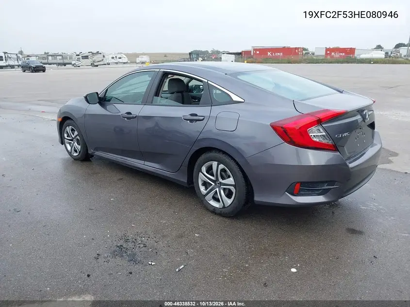 2017 HONDA CIVIC VIN 19XFC2F53HE080946 — фото 3