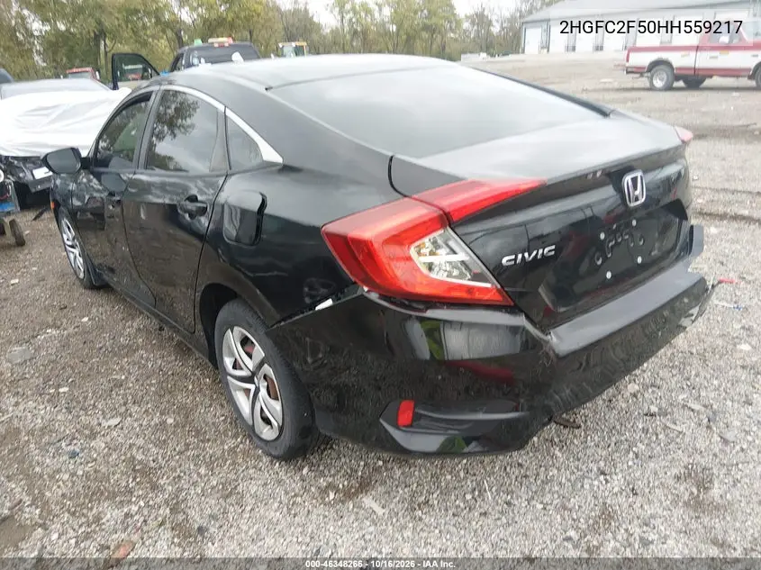 2017 HONDA CIVIC VIN 2HGFC2F50HH559217 — фото 3