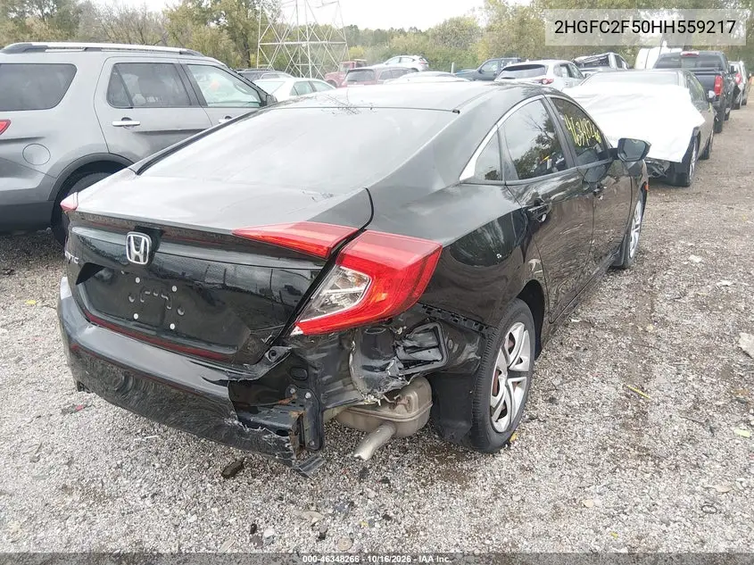2017 HONDA CIVIC VIN 2HGFC2F50HH559217 — фото 4