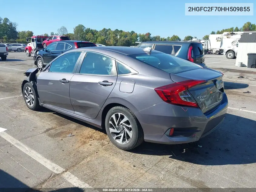 2017 HONDA CIVIC VIN 2HGFC2F70HH509855 — фото 3
