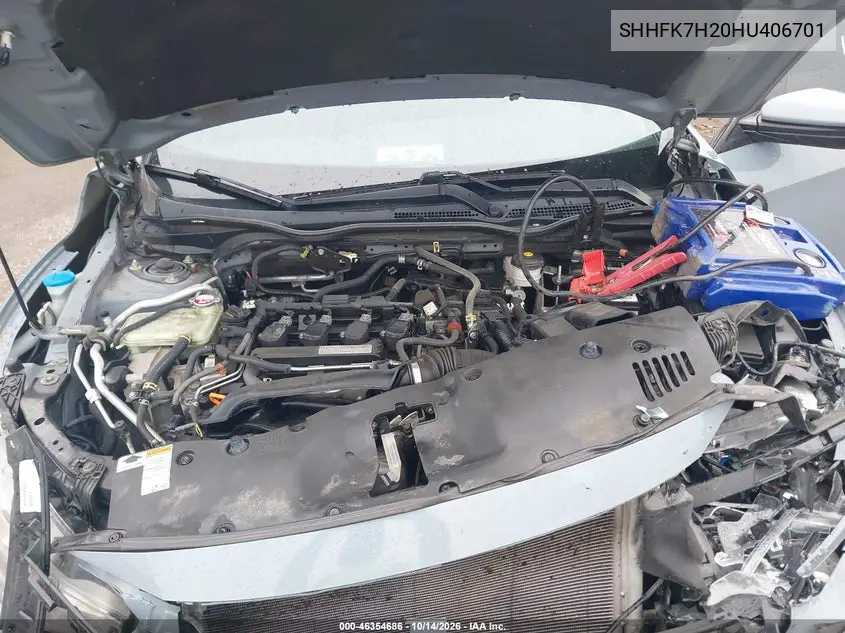 HONDA CIVIC 2017, VIN SHHFK7H20HU406701
