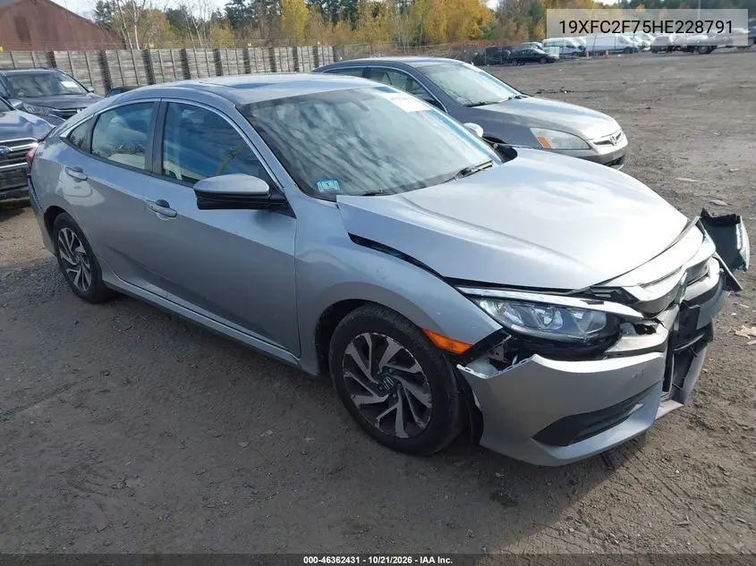 HONDA CIVIC 2017, VIN 19XFC2F75HE228791