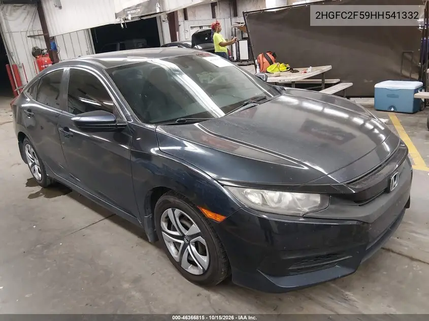 HONDA CIVIC 2017, VIN 2HGFC2F59HH541332