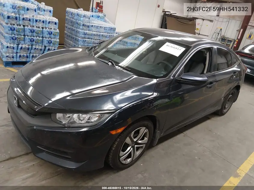 2017 HONDA CIVIC VIN 2HGFC2F59HH541332 — фото 2