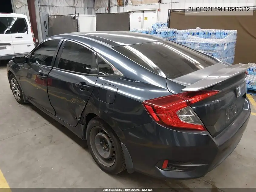 2017 HONDA CIVIC VIN 2HGFC2F59HH541332 — фото 3