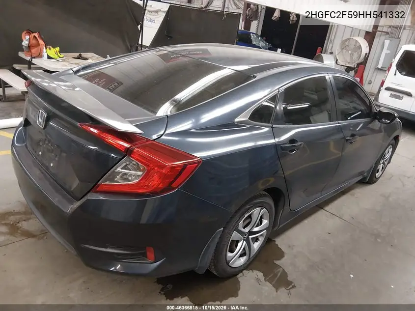 2017 HONDA CIVIC VIN 2HGFC2F59HH541332 — фото 4