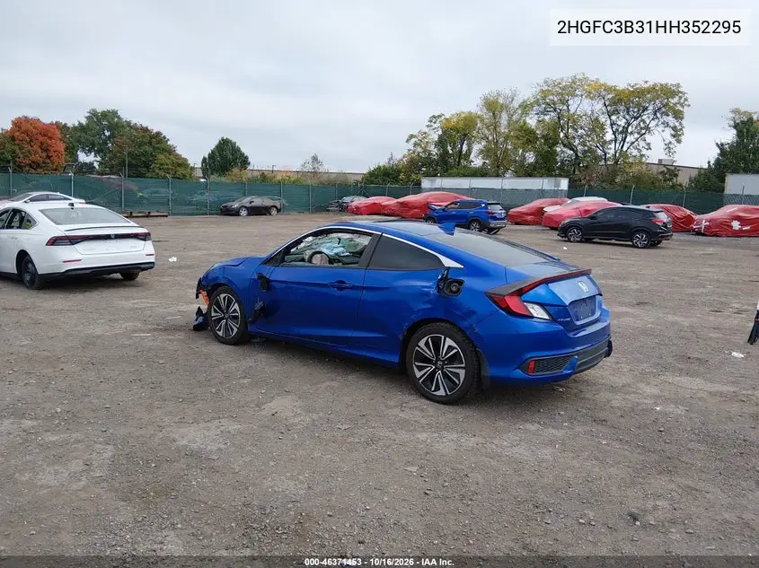 2017 HONDA CIVIC VIN 2HGFC3B31HH352295 — фото 3