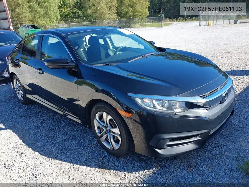 HONDA CIVIC 2017, VIN 19XFC2F57HE061123