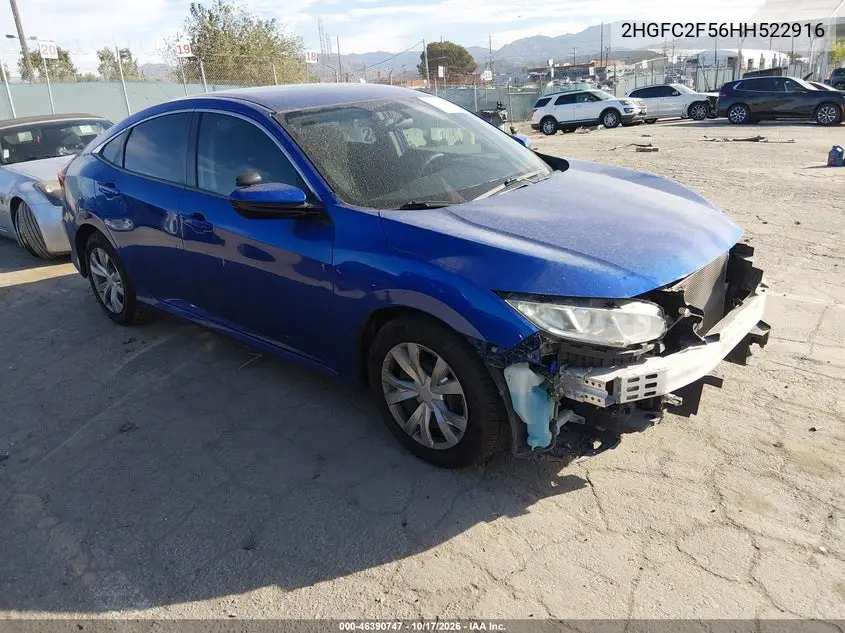HONDA CIVIC 2017, VIN 2HGFC2F56HH522916