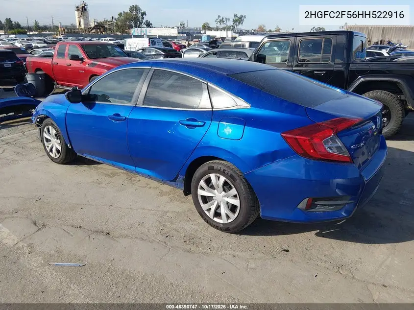 2017 HONDA CIVIC VIN 2HGFC2F56HH522916 — фото 3
