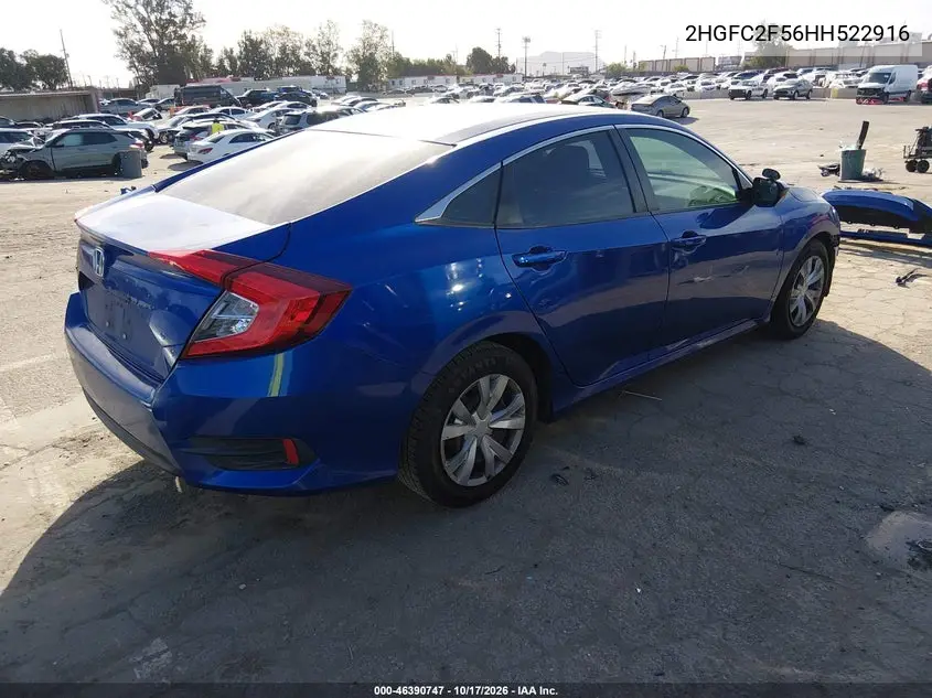 2017 HONDA CIVIC VIN 2HGFC2F56HH522916 — фото 4