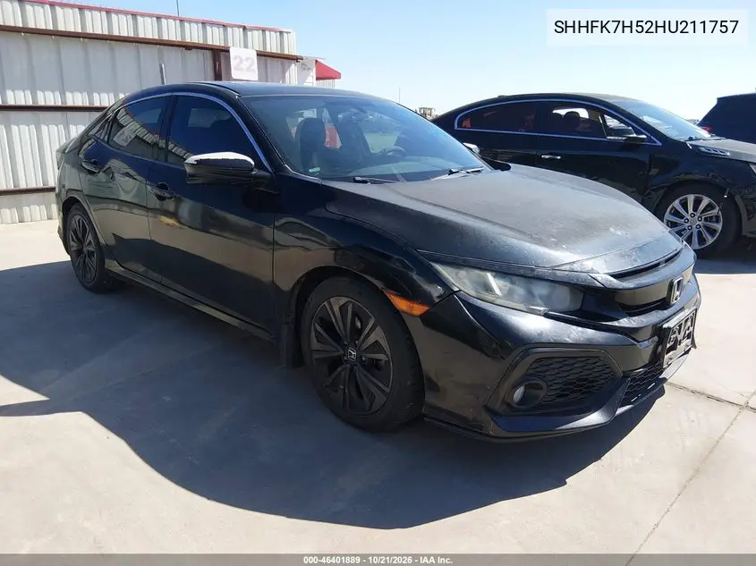HONDA CIVIC 2017, VIN SHHFK7H52HU211757