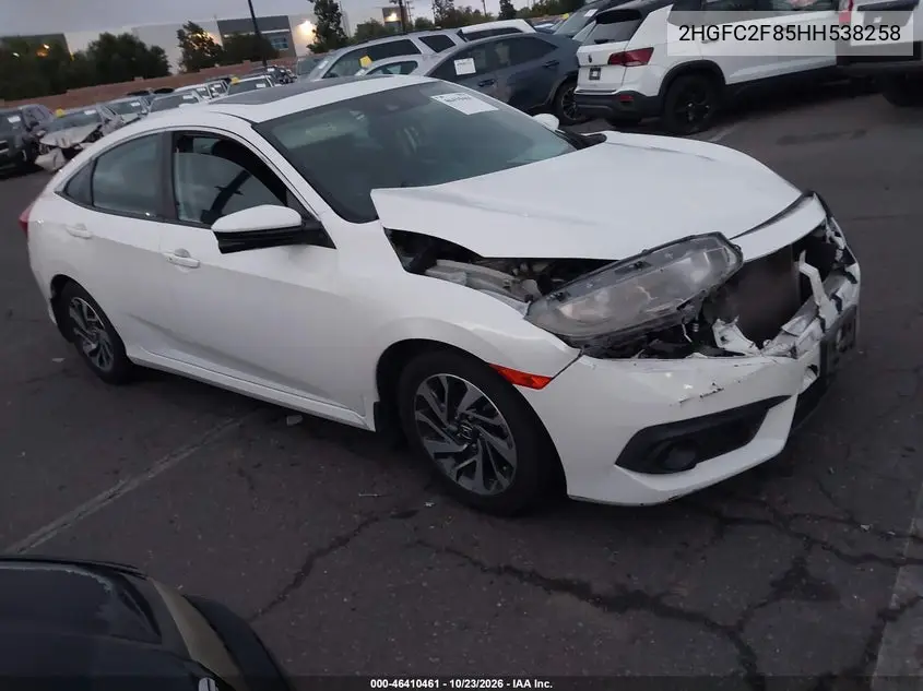 HONDA CIVIC 2017, VIN 2HGFC2F85HH538258