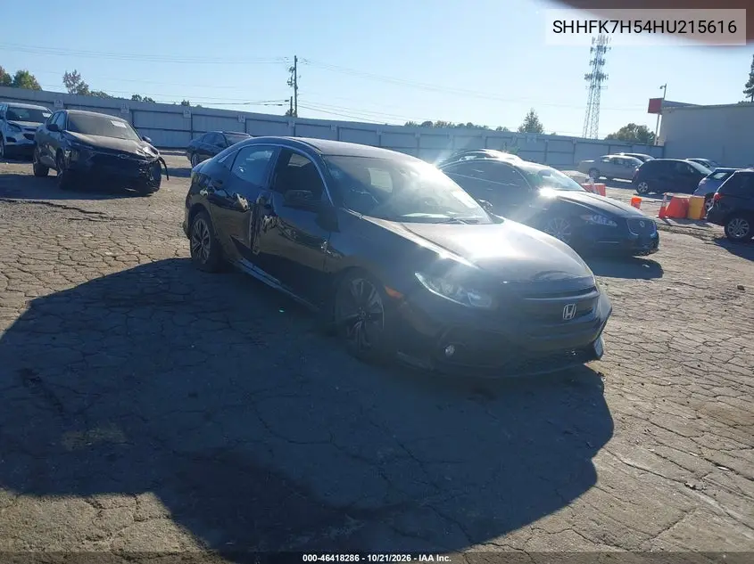 HONDA CIVIC 2017, VIN SHHFK7H54HU215616