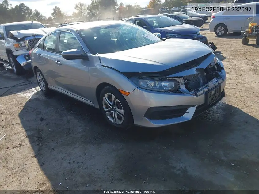 HONDA CIVIC 2017, VIN 19XFC2F50HE232097