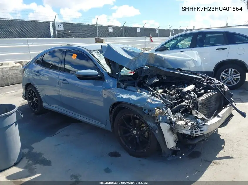 HONDA CIVIC 2017, VIN SHHFK7H23HU401864