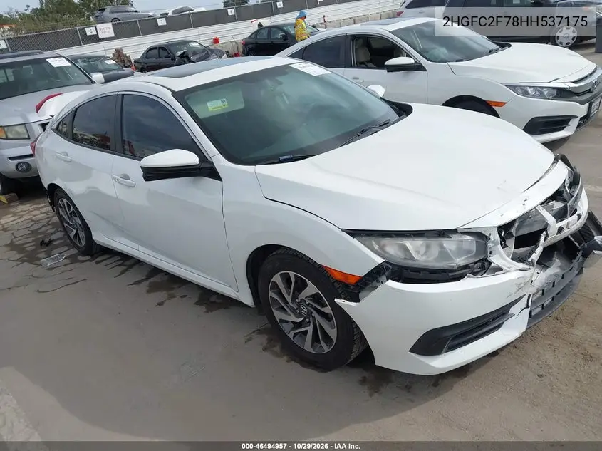 HONDA CIVIC 2017, VIN 2HGFC2F78HH537175